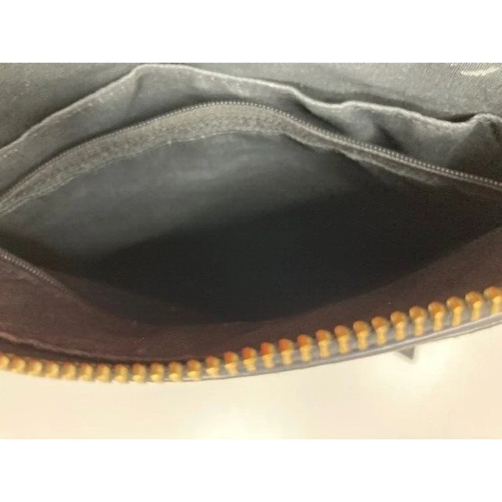 Fossil Emma EW Crossbody Bag Genuine Leather Black w/Gold Keychain pre-owned‎